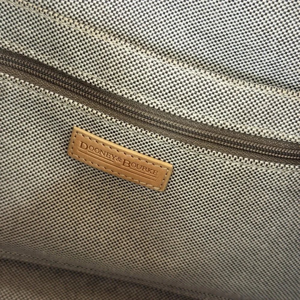 Dooney & Bourke Purse Canvas with Leather Trim Double Handle (Needs Zipper Pull)